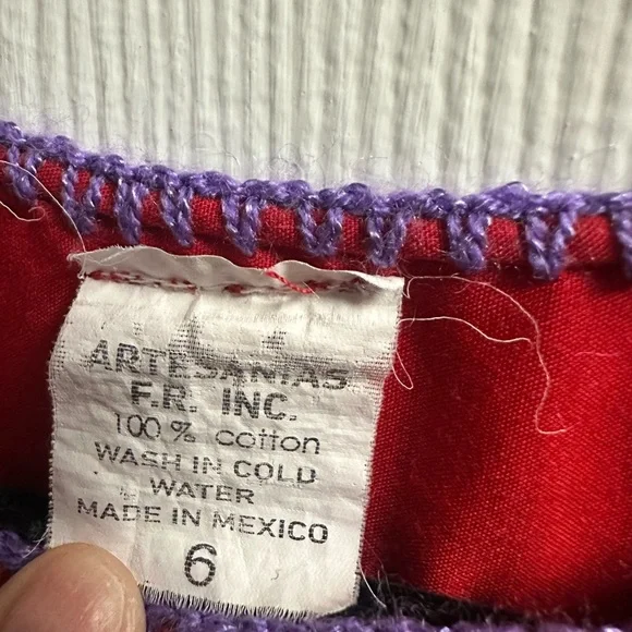 Girls Mexican Embroidered Fiesta Dress Size 6 - Picture 8 of 12